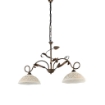 CARMEN LAMPADARIO IN METALLO DESIGN CLASSICO COLORE MARRONE E ORO E27 2 LUCI 57 WATT DIAMETRO 30 CM 