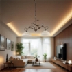 CARMEN LAMPADARIO IN METALLO DESIGN CLASSICO COLORE MARRONE E ORO E27 2 LUCI 57 WATT DIAMETRO 30 CM 