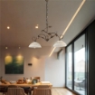 CARMEN LAMPADARIO IN METALLO DESIGN CLASSICO COLORE MARRONE E ORO E27 2 LUCI 57 WATT DIAMETRO 30 CM 