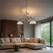 CARMEN LAMPADARIO IN METALLO DESIGN CLASSICO COLORE MARRONE E ORO E27 2 LUCI 57 WATT DIAMETRO 30 CM 