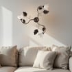 MARA PLAFONIERA DESIGN MODERNO IN METALLO COLORE MARRONE E ORO E14 3 LUCI 46 WATT 52X52X27 CM