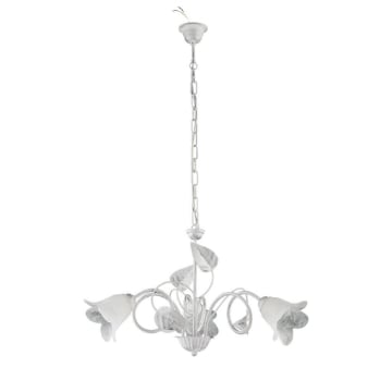 MILANO LAMPADARIO A SOSPENSIONE IN METALLO DESIGN MODERNO COLORE BIANCO E ARGENTO E14 3 LUCI 46 WATT 46X41X41 CM