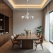 MILANO LAMPADARIO A SOSPENSIONE IN METALLO DESIGN MODERNO COLORE BIANCO E ARGENTO E14 3 LUCI 46 WATT 46X41X41 CM