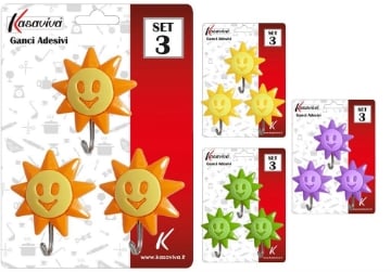 GANCI ADESIVI COLORATI IN SET DA 33 PEZZI