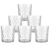 SET 6 BICCHIERI PER ACQUA IN VETRO LAVORATO MODELLO DIAMANTE CL 25 DESIGN