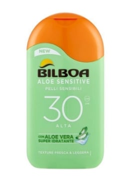 BILBOA PROTEZIONE SOLARE ALOE SENSITIVE CON ALOE VERA SUPER IDRATANTE PER PELLI SENSIBILI 30 ALTA 200 ML OKX