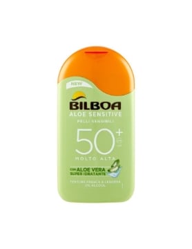 BILBOA PROTEZIONE SOLARE ALOE SENSITIVE CON ALOE VERA SUPER IDRATANTE 0% ALCOOL PER PELLI SENSIBILI 50 MOLTO ALTA 200 ML OKX