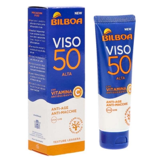 BILBOA PROTEZIONE SOLARE VISO CON VITAMINA C ANTIOSSIDANTE ANTI-AGE ANTI-MACCHIE 50 ALTA 50 ML OKX