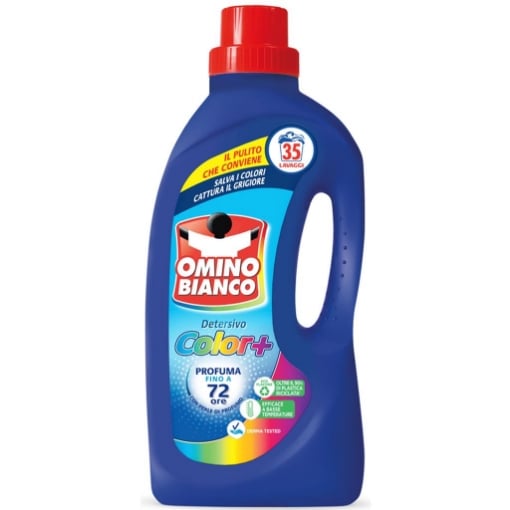 OMINO BIANCO DETERSIVO COLOR+ PROFUMA FINO A 72 ORE SALVA I COLORI CATTURA IL GRIGIORE 35 LAVAGGI 1400 ML OKX