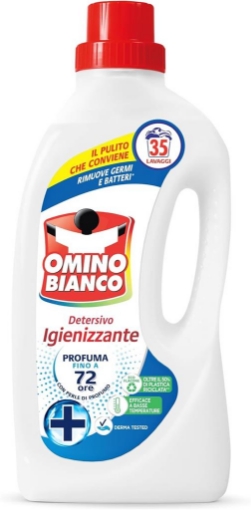 OMINO BIANCO DETERSIVO IGIENIZZANTE RIMUOVE I GERMI E BATTERI PROFUMA FINO A 72 ORE 35 LAVAGGI 1400 ML OKX