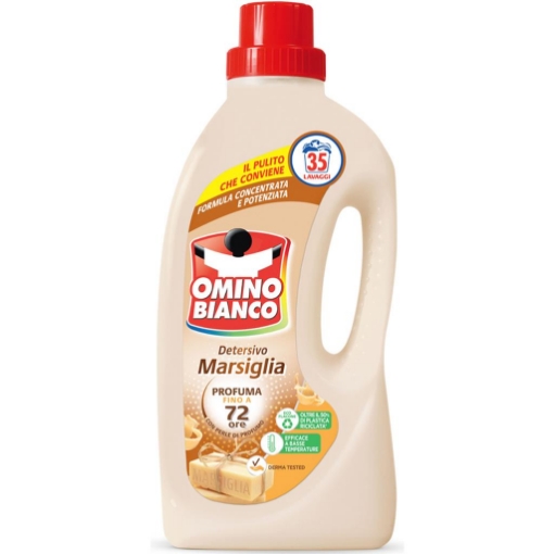 OMINO BIANCO DETERSIVO MARSIGLIA FORMULA CONCENTRATA E POTENZIATA PROFUMA FINO A 72 ORE 35 LAVAGGI 1400 ML OKX