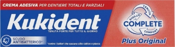 KUKIDENT CREMA ADESIVA PER DENTIERA TOTALI E PARZIALI SCUDO ANTIBATTERICO TENUTA FORTE PER TUTTO IL GIORNO 35 G OKX