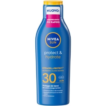 NIVEA SUN PROTEZIOE SOLARE CON VITAMINA C E ACIDO IALURONICO PROTEGGE DAI DANNI UV A BREVE E LUNGO TERMINE SFP 30 ALTA 200 ML OKX