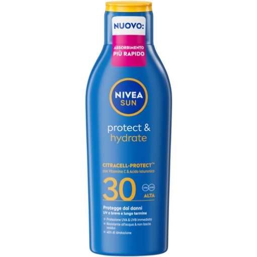 NIVEA SUN PROTEZIOE SOLARE CON VITAMINA C E ACIDO IALURONICO PROTEGGE DAI DANNI UV A BREVE E LUNGO TERMINE SFP 30 ALTA 200 ML OKX