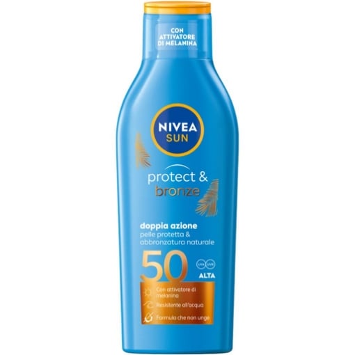 NIVEA SUN PROTEZIONE SOLARE DOPPIA AZIONE PELLE PROTETTA E ABBRONZATURA NATURALE SFP 50 ALTA 200 ML OKX