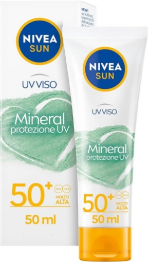 NIVEA SUN PROTEZIONE SOLARE PER IL VISO MINERAL PROTEZIONE UV SFP 50+ MOLTO ALTA 50 ML OKX