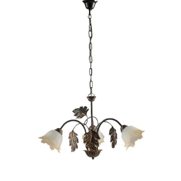 MARA LAMPADARIO DESIGN MODERNO IN METALLO COLORE MARRONE E ORO E14 3 LUCI 46 WATT