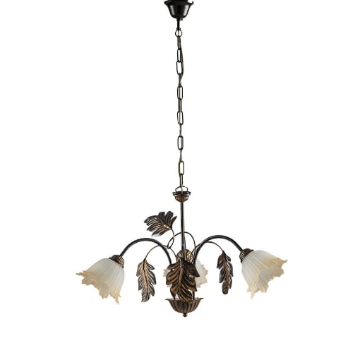 MARA LAMPADARIO DESIGN MODERNO IN METALLO COLORE MARRONE E ORO E14 3 LUCI 46 WATT