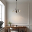 MARA LAMPADARIO DESIGN MODERNO IN METALLO COLORE MARRONE E ORO E14 3 LUCI 46 WATT
