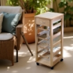 VESUVIO CARRELLO DA CUCINA IN LEGNO NATURALE H83 X 36 X 29 CM