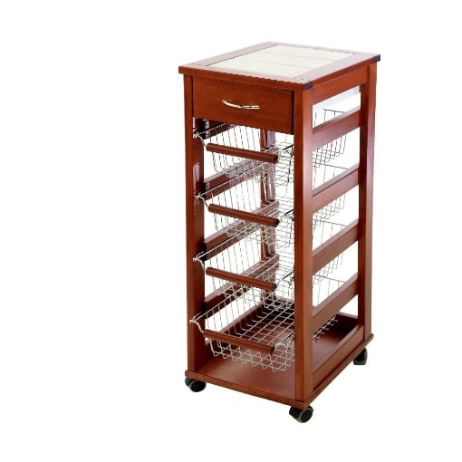 CARRELLO PORTAFRUTTA VESUVIO SALVASPAZIO 1 CASSETTO CILIEGIO 83 X 29 X 36 CM