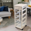 VESUVIO CARRELLO DA CUCINA IN COLORE BIANCO 29 X 36 XH 83  CM