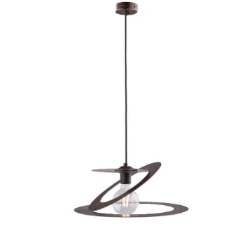SUSY LAMPADARIO IN METALLO DESIGN MODERNO COLORE MARRONE E ORO E27 1 LUCE 57 WATT 40X40X60 CM