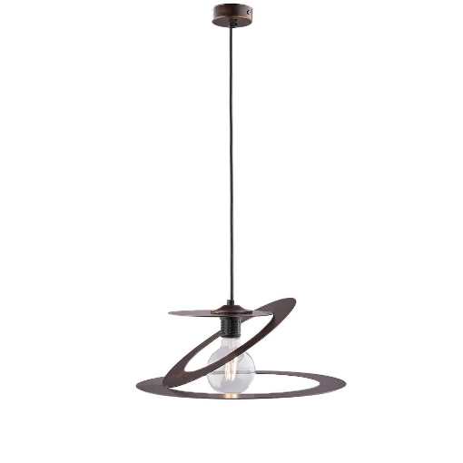 SUSY LAMPADARIO IN METALLO DESIGN MODERNO COLORE MARRONE E ORO E27 1 LUCE 57 WATT 40X40X60 CM