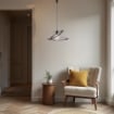 SUSY LAMPADARIO IN METALLO DESIGN MODERNO COLORE MARRONE E ORO E27 1 LUCE 57 WATT 40X40X60 CM