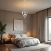 TRENDY LAMPADARIO DESIGN MODERNO IN METALLO COLORE GRIGIO E27 3 LUCI 57 WATT 30X50X90 CM