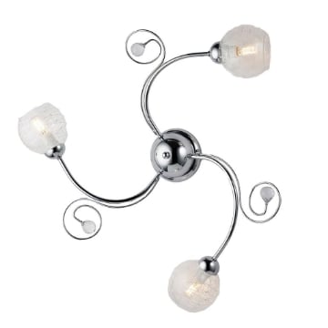CRISTINA PLAFONIERA DESIGN MODERNO IN METALLO COLORE CROMATO E14 3 LUCI 46 WATT 65X65X23 CM