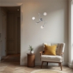 CRISTINA PLAFONIERA DESIGN MODERNO IN METALLO COLORE CROMATO E14 3 LUCI 46 WATT 65X65X23 CM