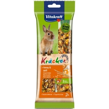 VITAKRAFT KRACKER PER CONIGLIO CON MIELE E FARRO SENZA ZUCCHERI AGGIUNTI E COLORANTI ARTIFICIALI 2 PZ 112 G OKX