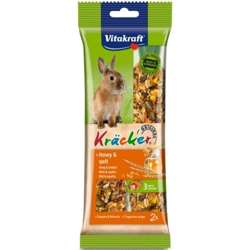 VITAKRAFT KRACKER PER CONIGLIO CON MIELE E FARRO SENZA ZUCCHERI AGGIUNTI E COLORANTI ARTIFICIALI 2 PZ 112 G OKX