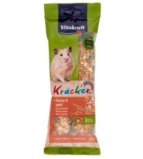 VITAKRAFT KRACKER PER CRICETI AL MIELE E FARRO SENZA ZUCCHERI AGGIUNTI E COLORANTI ARTIFICIALI 2 PZ 112 G OKX