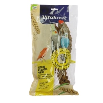 VITAKRAFT MIGLIO GIALLO IN SPIGHE PER TUTTI GLI UCCELLI SNACK SALUTARI 100 G OKX