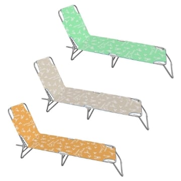MA MAISON LETTINO DA MARE CON STRUTTURA IN METALLO MODELLO CON SCRITTE FANTASIOSE 187X55X24 RICHIUDIBILE E LEGGERO OKX