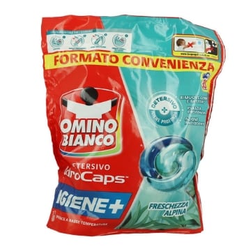 OMINO BIANCO DETERSIVO CAPS IGIENE+ FRESCHEZZA ALPINA EFFICACE A BASSE TEMPERATURE 30 LAVAGGI 570 ML OKX