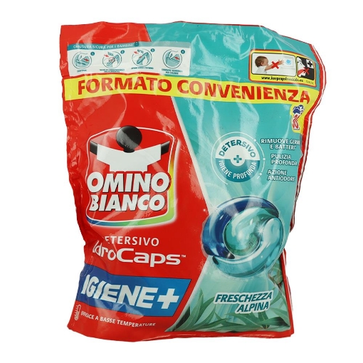 OMINO BIANCO DETERSIVO CAPS IGIENE+ FRESCHEZZA ALPINA EFFICACE A BASSE TEMPERATURE 30 LAVAGGI 570 ML OKX