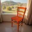SEDIA IN LEGNO COLORE CILIEGIO 45X45X88 CM CM MODELLO PAESANA CON SEDUTA COMPATTA IN LEGNO MASSELLO SCHIENALE ALTO 