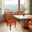 SEDIA IN LEGNO COLORE CILIEGIO 45X45X88 CM CM MODELLO PAESANA CON SEDUTA COMPATTA IN LEGNO MASSELLO SCHIENALE ALTO 