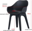 GHIBLI SEDIA POLTRONA IN PLASTICA 55 X 50,5 X H81 CM ANTRACITE