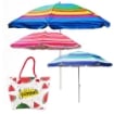 MAURY'S OMBRELLONE SORRENTO DA 180 +  BORSA MARE CON MANICI IN CORDA 55X40X13 CM COLORATA CON SCRITTA HELLO SUMMER 