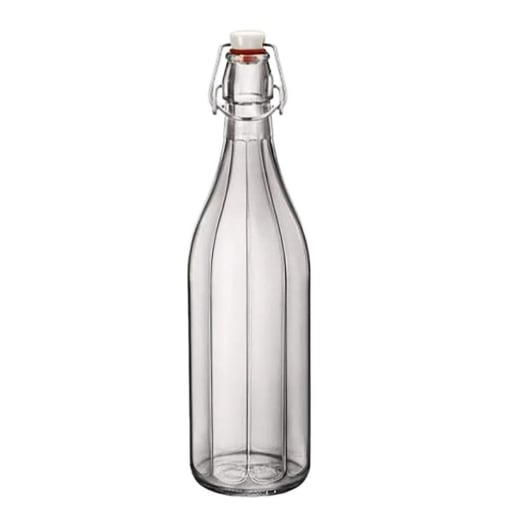 MA MAISON BOTTIGLIA COSTOLATA TRASPARENTE 2 LITRI DA TAVOLA PER BEVANDE CON TAPPO A CHIUSURA ERGONOMICA 