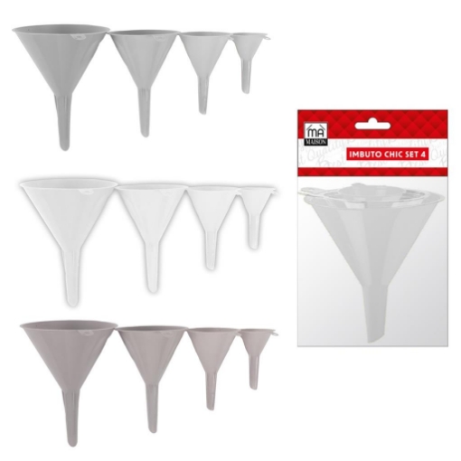 MAURY'S SET DI IMBUTI N 4 PEZZI DI DIMENSIONI DIVERSE IN PLASTICA E COLORI ASSORTITI 