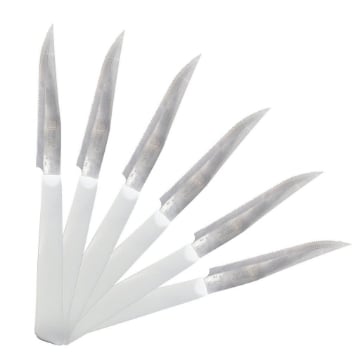 MAURY'S SET DA 6 COLTELLI PER BISTECCA IN ACCIAIO INOX DI COLORE BIANCO