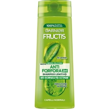 GARNIER FRUCTIS 2IN1 SHAMPOO 250 ML ANTI FORFORA PER 4 SETTIMANE 2IN1 LENITIVO CAPELLI NORMALI TE' VERDE 