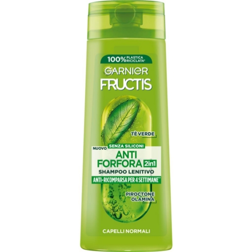 GARNIER FRUCTIS 2IN1 SHAMPOO 250 ML ANTI FORFORA PER 4 SETTIMANE 2IN1 LENITIVO CAPELLI NORMALI TE' VERDE 