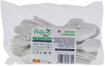 BIBO 50 CUCCHIAINI DA CAFFÈ IN BIOPLASTICA BIANCHI