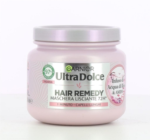 GARNIER ULTRA DOLCE MASCHERA LISCIANTI PER CAPELLI LUNGHI EFFETTO ILLUMINANTE 1 MINUTO DI POSA CON  ACQUA DI RISO 340 ML 